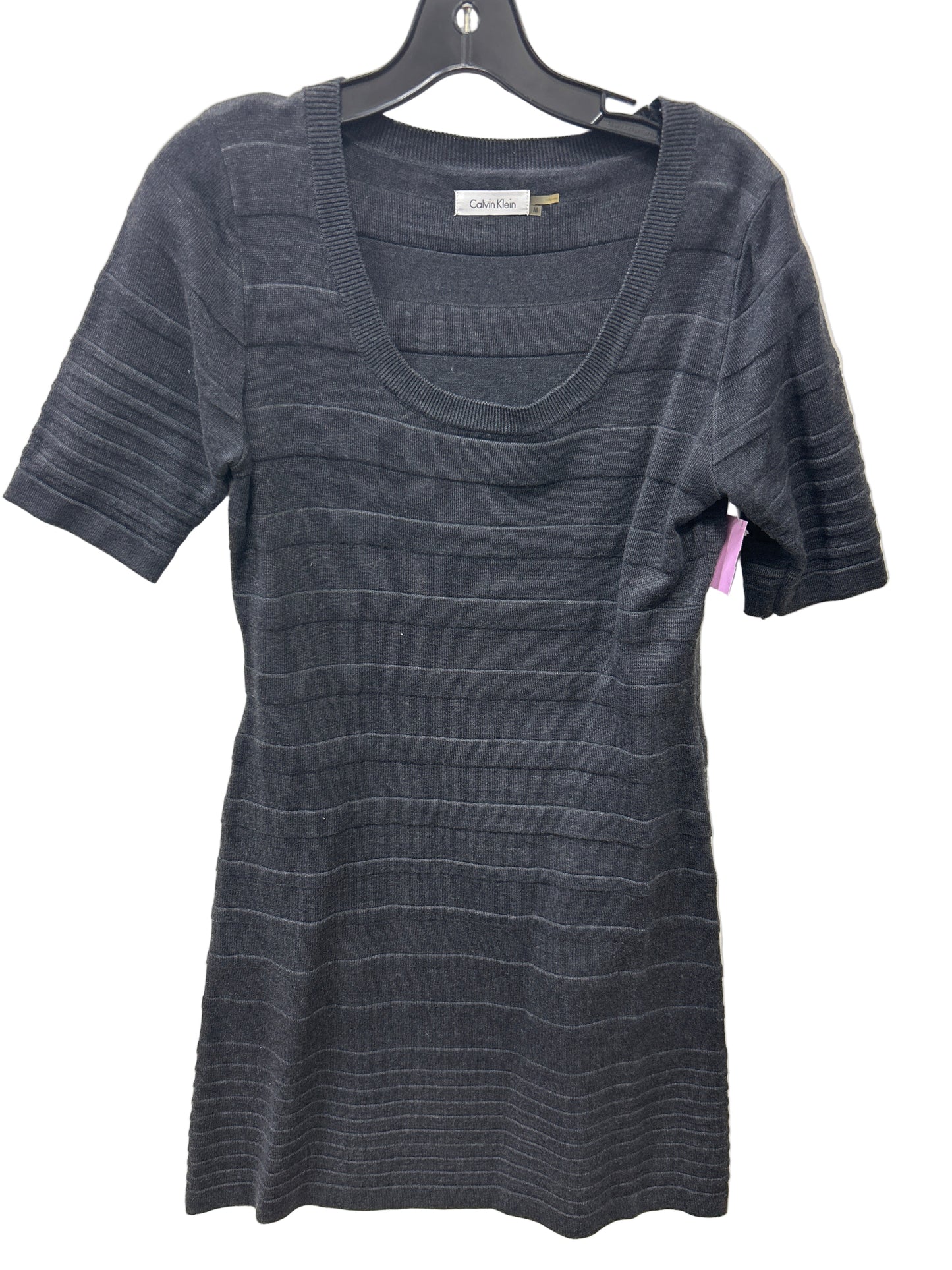 Dress Casual Midi By Calvin Klein In Grey, Size:M