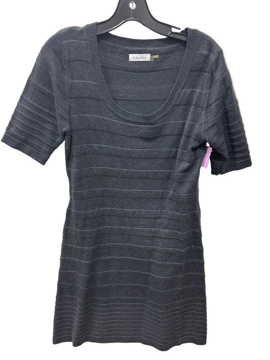 Dress Casual Midi By Calvin Klein In Grey, Size:M