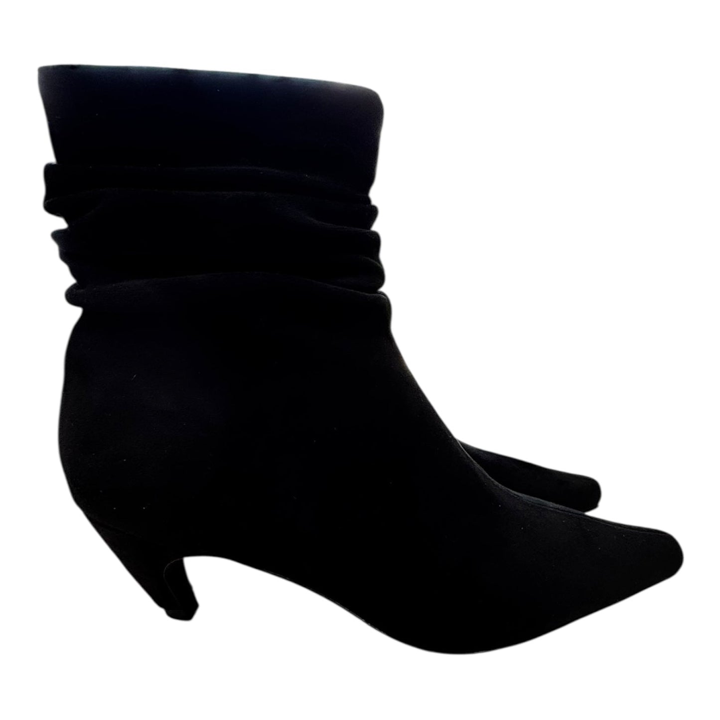 Boots Ankle Heels By Msonlydn In Black Suede, Size:6