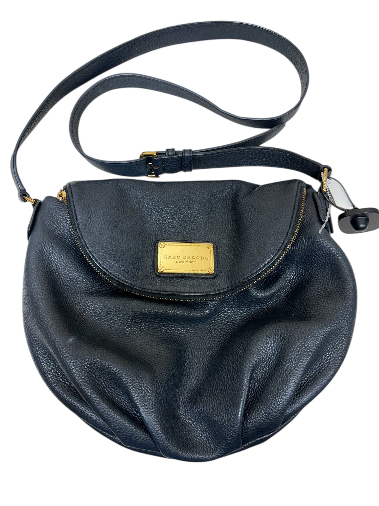 Crossbody Luxury Designer By Marc Jacobs In Black & Gold, Size:Medium