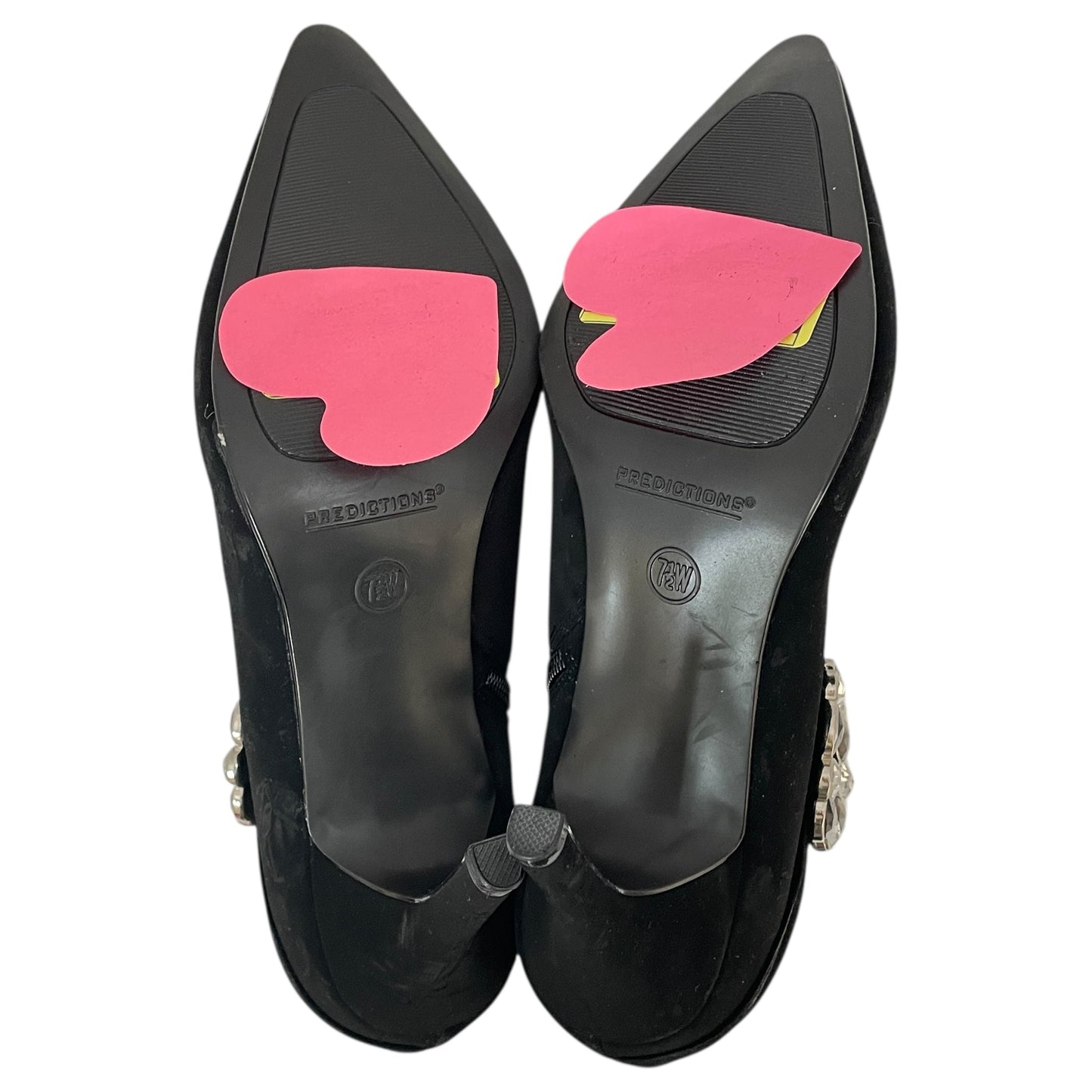 Boots Ankle Heels By Predictions In Black, Size:7.5