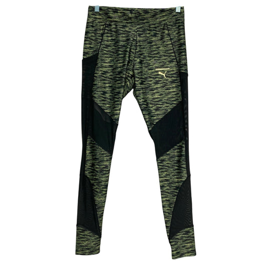 Athletic Leggings By Puma In Black & Green, Size:L