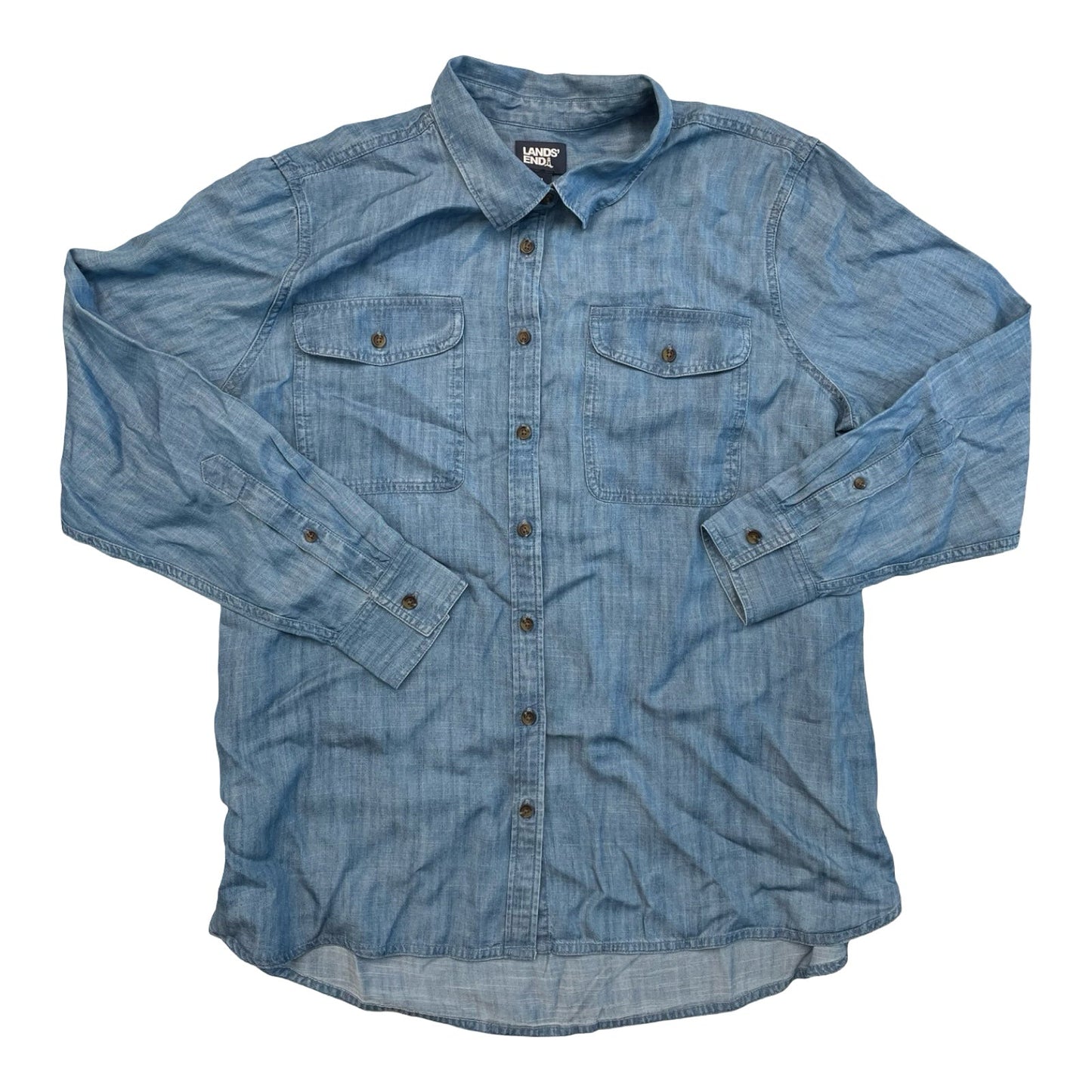 Top Ls By Lands End In Blue Denim
