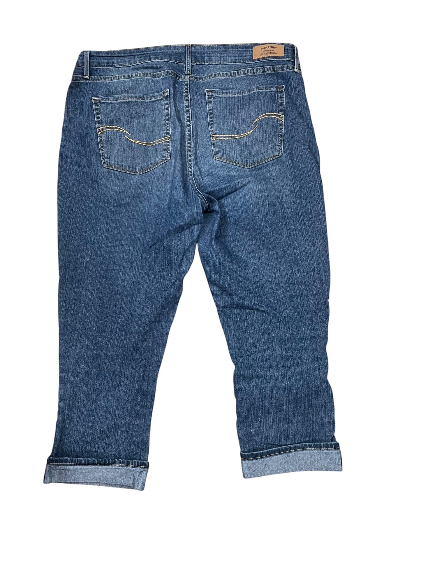 Jeans Cropped By Levis In Blue Denim, Size:16