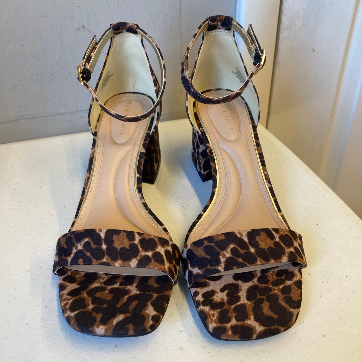Shoes Heels Block By Kelly And Katie In Animal Print, Size:10