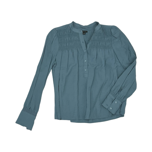 Blouse Ls By Ann Taylor In Teal, Size:Xs