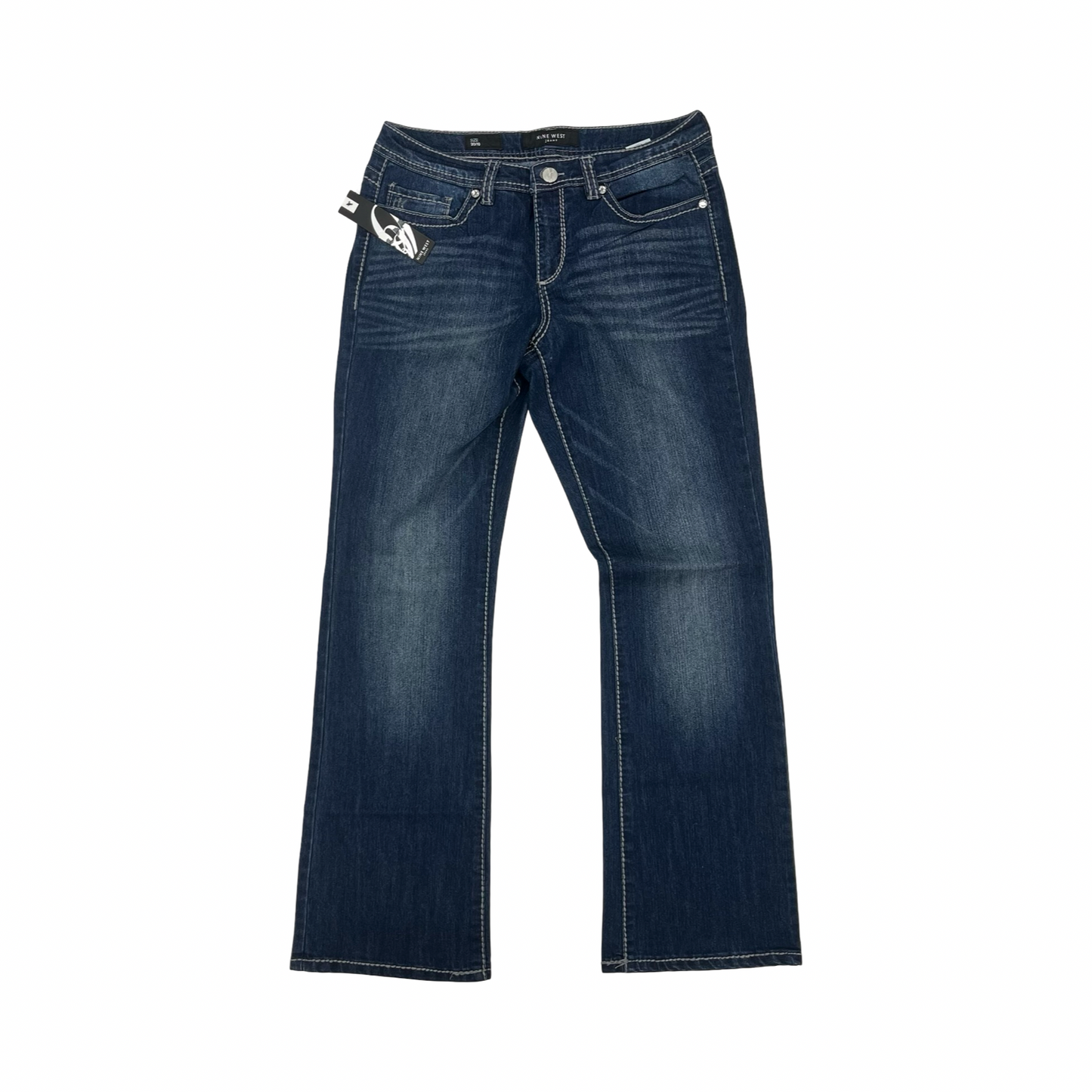 Jeans Boot Cut By Nine West In Blue Denim, Size:10