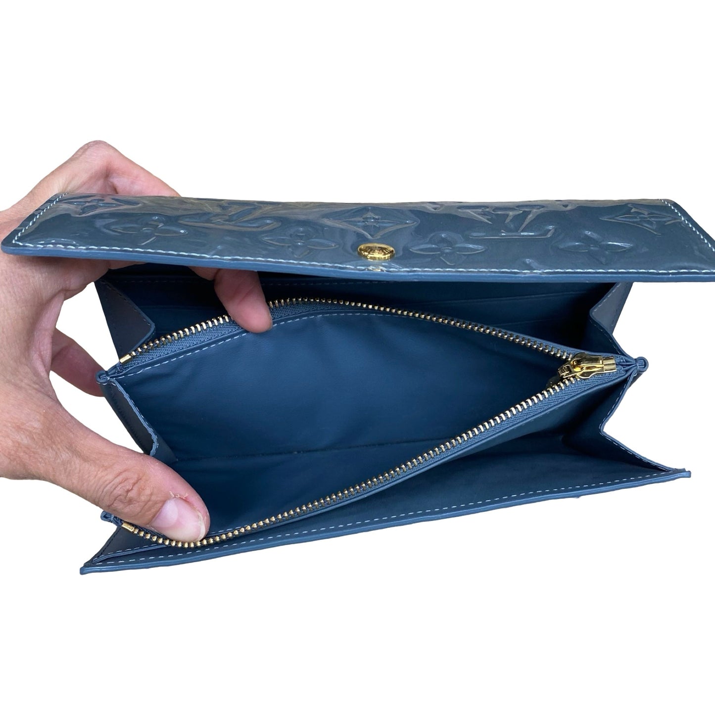 Wallet Luxury Designer By Louis Vuitton In Blue, Size:Large