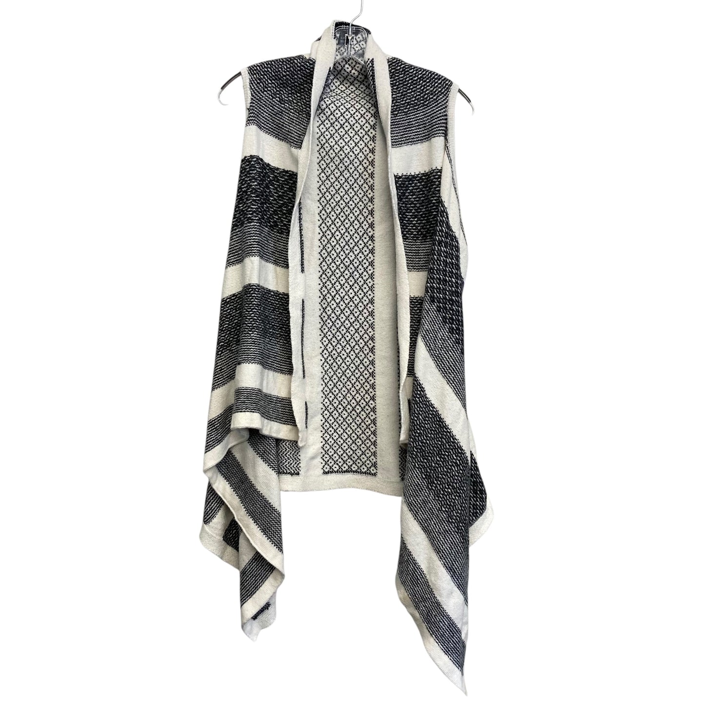Vest Sweater By Ana In Black & Cream, Size:L