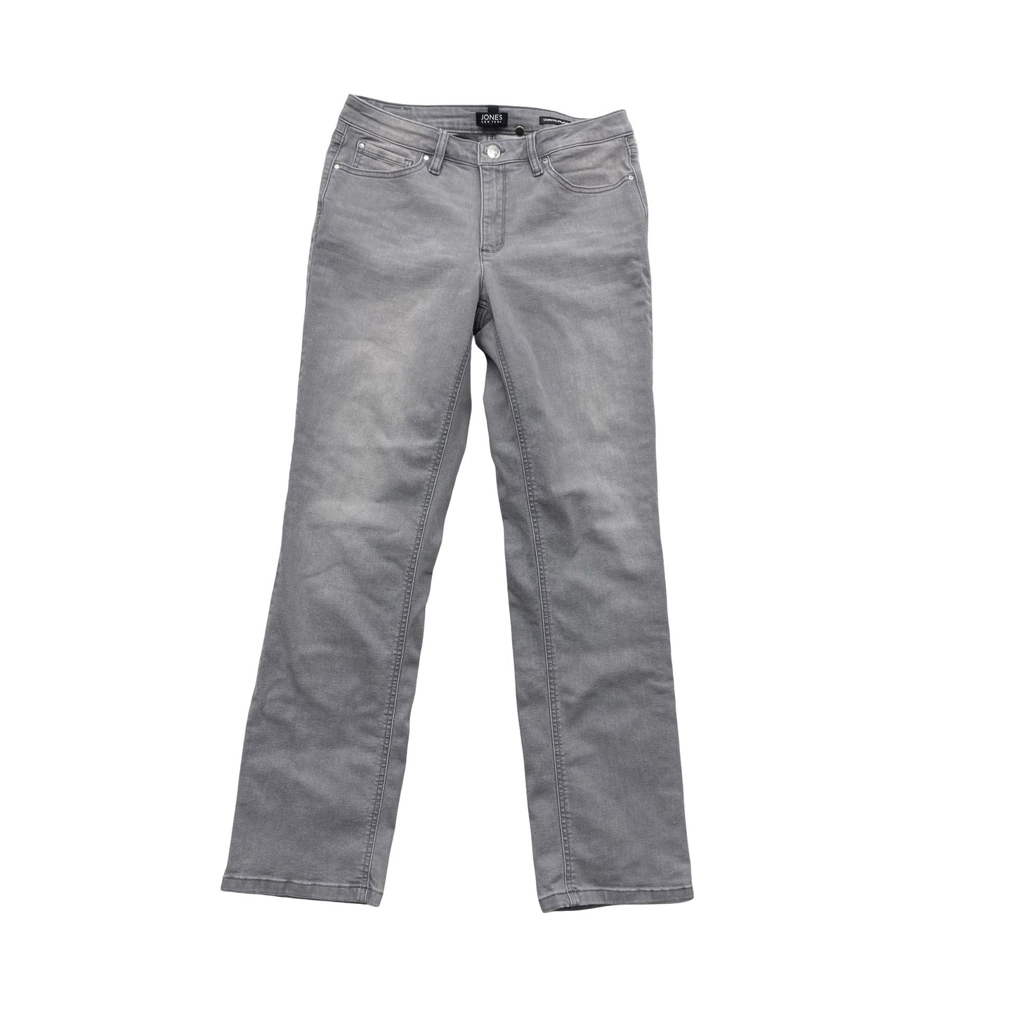 Jeans Straight By Jones New York In Grey Denim, Size:8