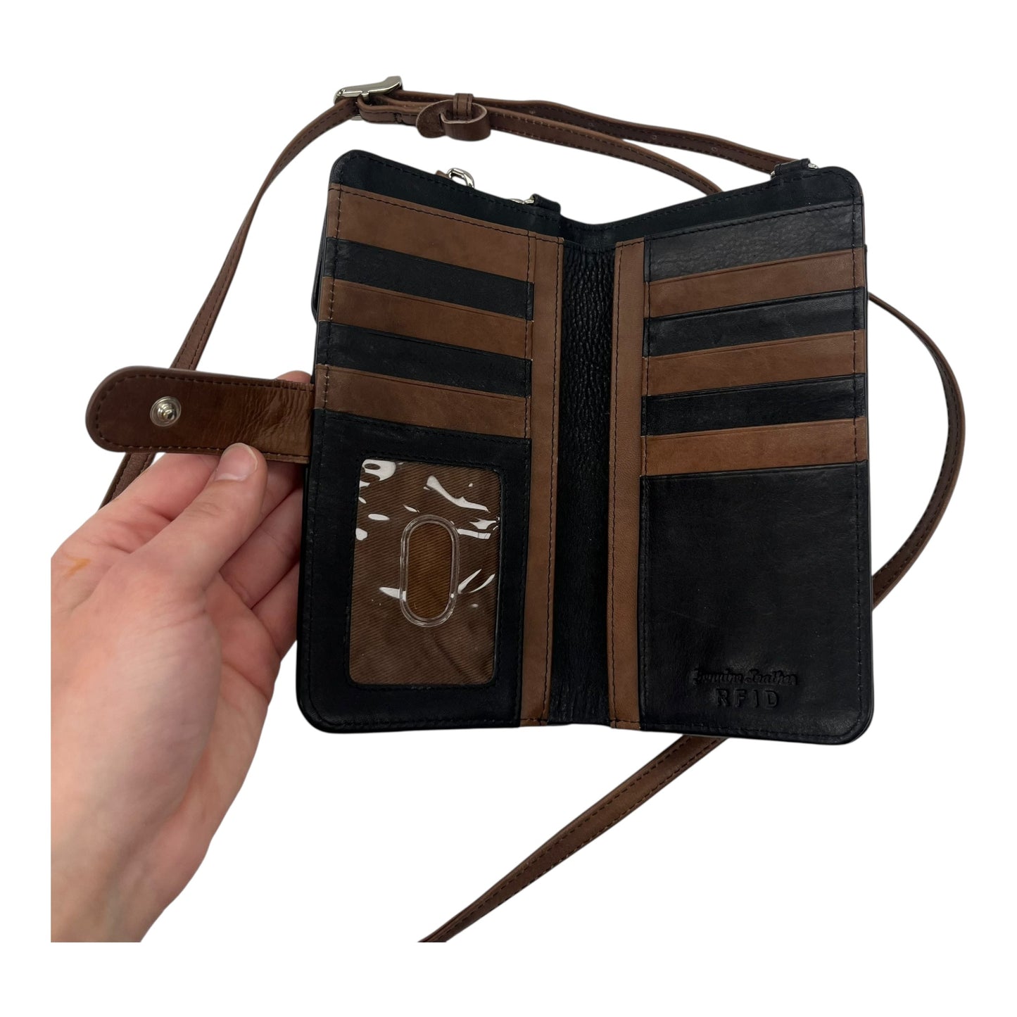 Crossbody Leather By Clothes Mentor In Brown, Size:Small