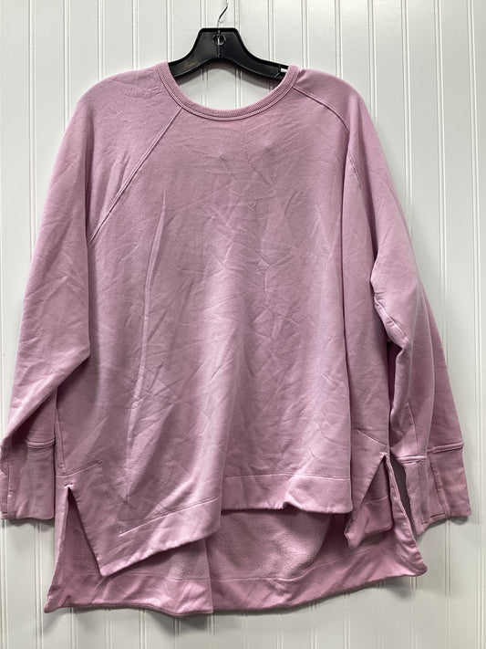 Athletic Top Ls Crewneck By Athleta In Pink, Size:2X