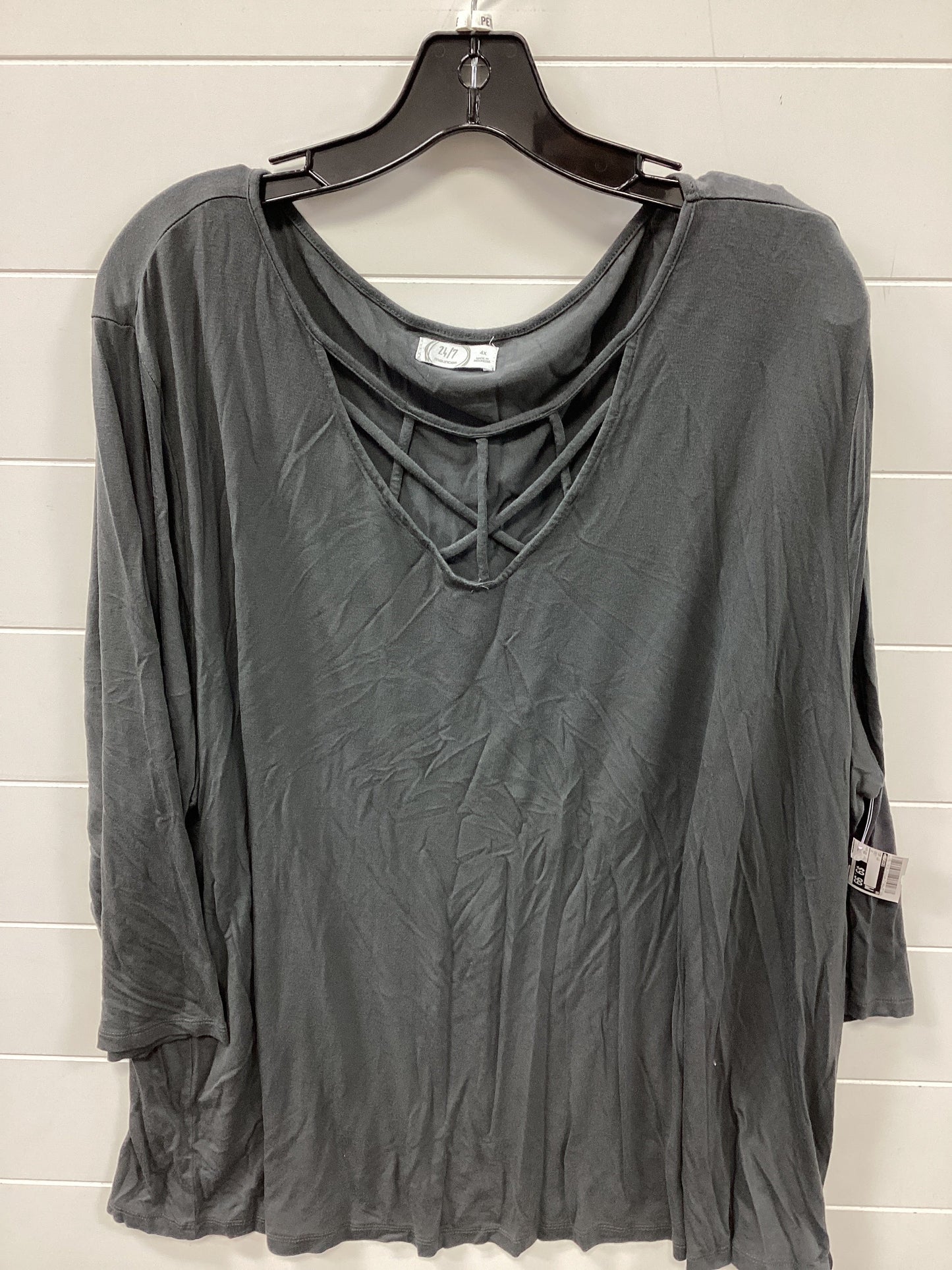 Top Ls By Maurices In Grey, Size:4X