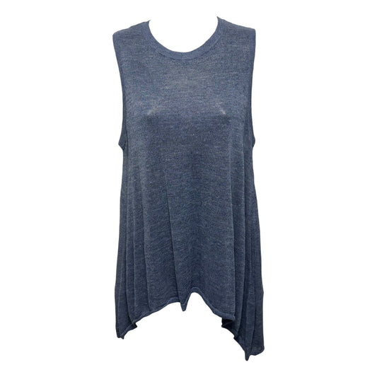 Linen Blend Top Sleeveless Designer By Alice + Olivia In Blue, Size: S