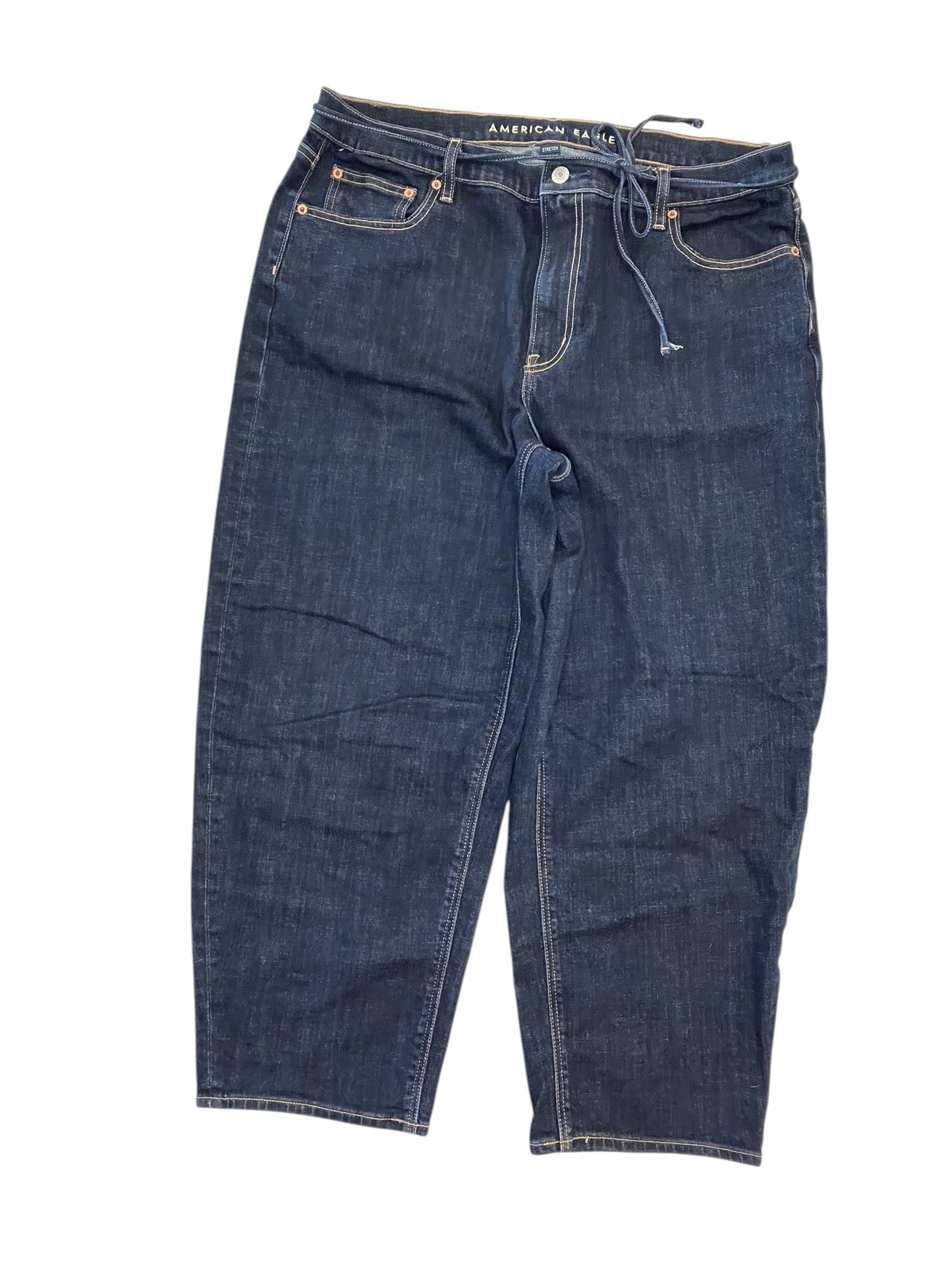 Jeans Wide Leg By American Eagle In Blue Denim, Size:16