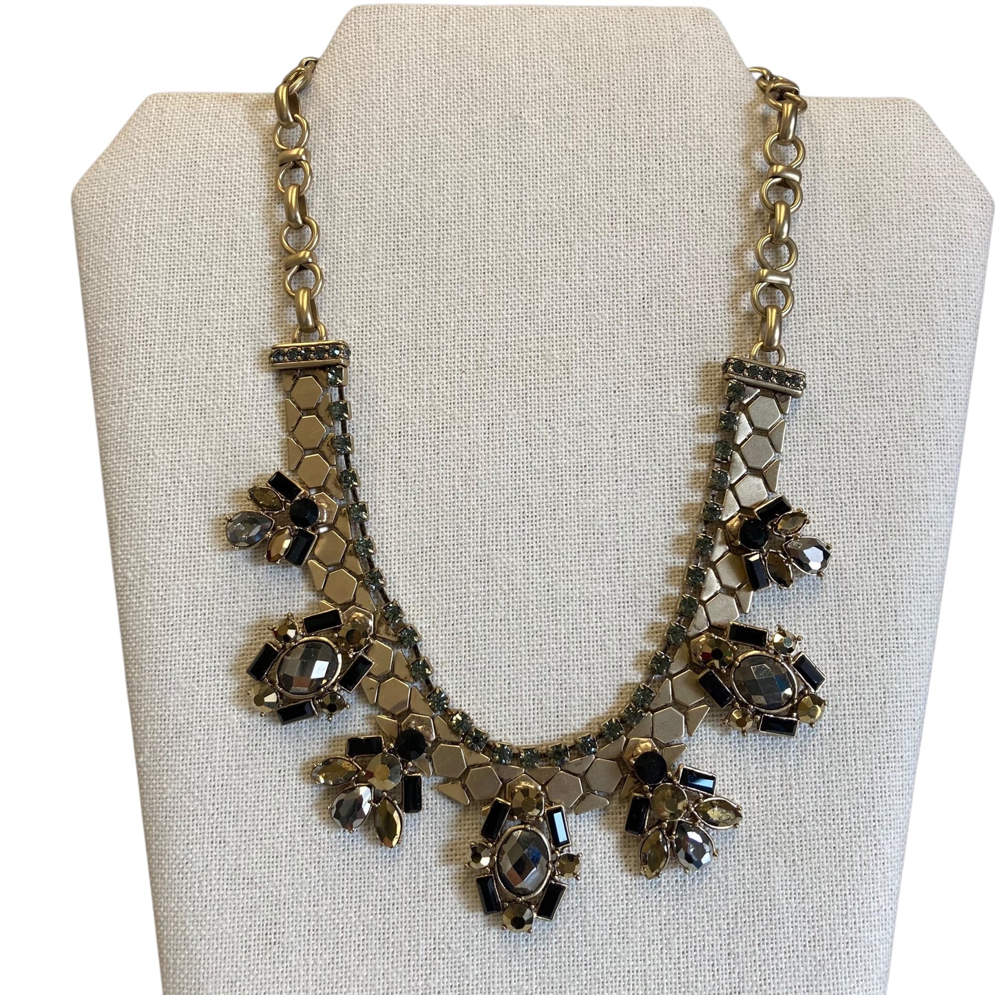 Necklace Statement In Gold & Grey