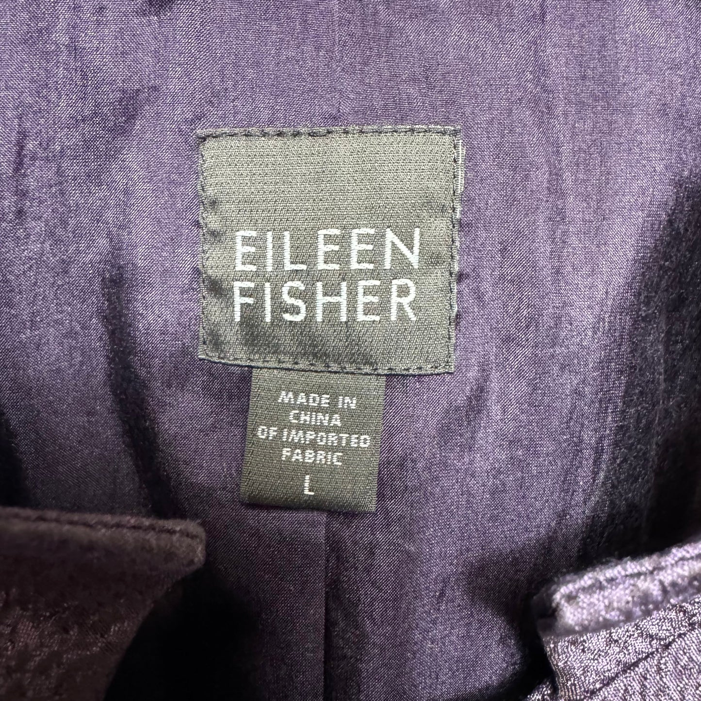 Silk Blazer By Eileen Fisher In Purple, Size: L