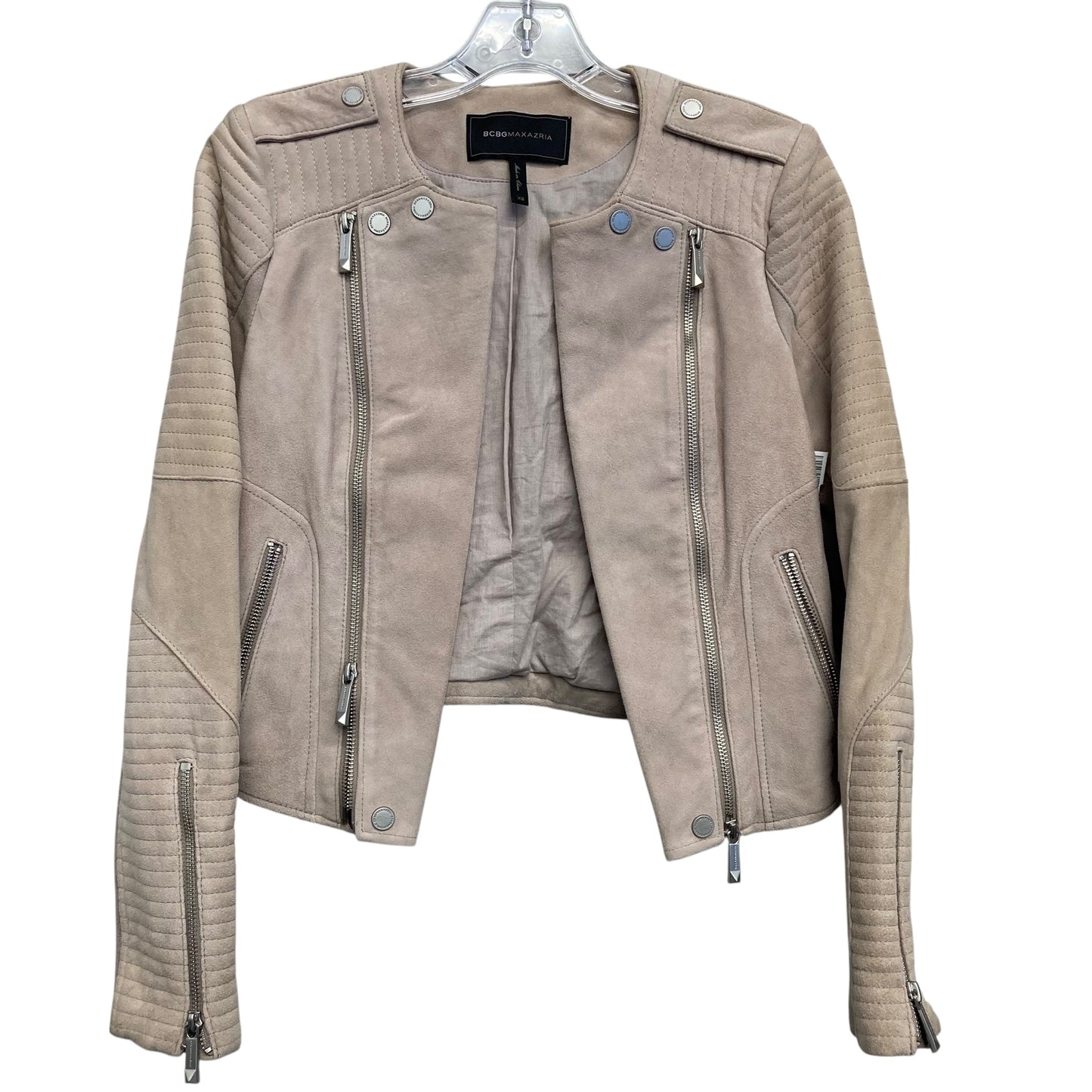 Jacket Leather By Bcbgmaxazria In Beige, Size:Xs