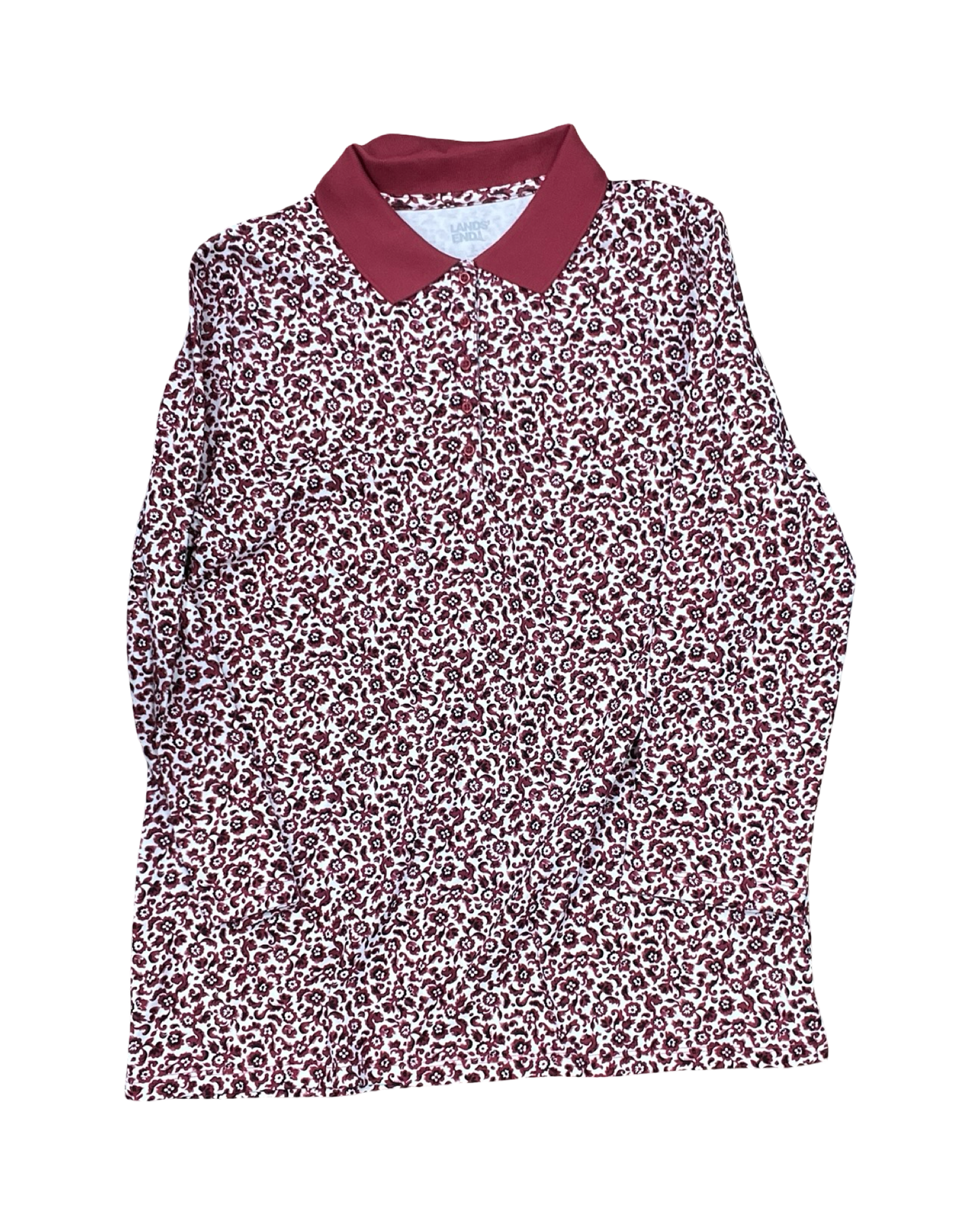Top Ls By Lands End In Red & White, Size:L