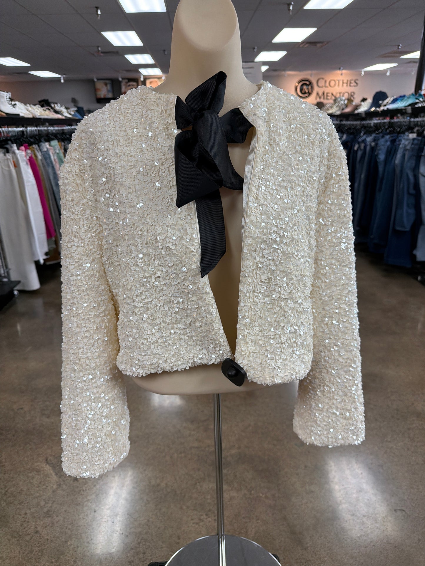 Cardigan By H&M In Black & Cream, Size:M