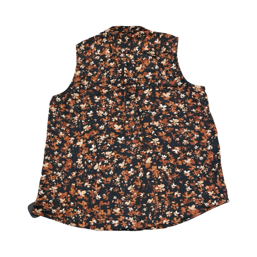 Top Sleeveless By Halogen In Brown, Size:L