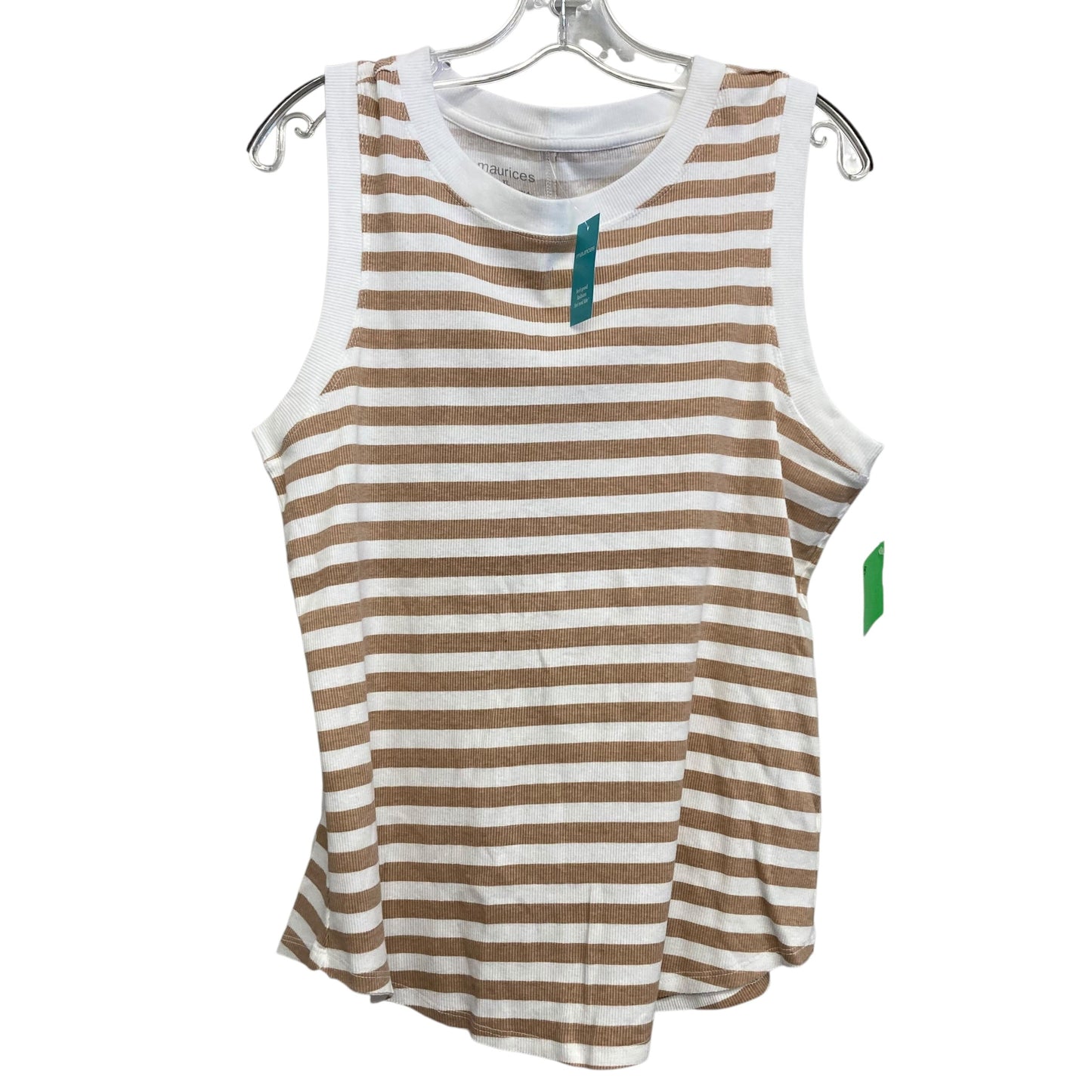 Top Sleeveless Basic By Maurices In Tan & White, Size:Xl