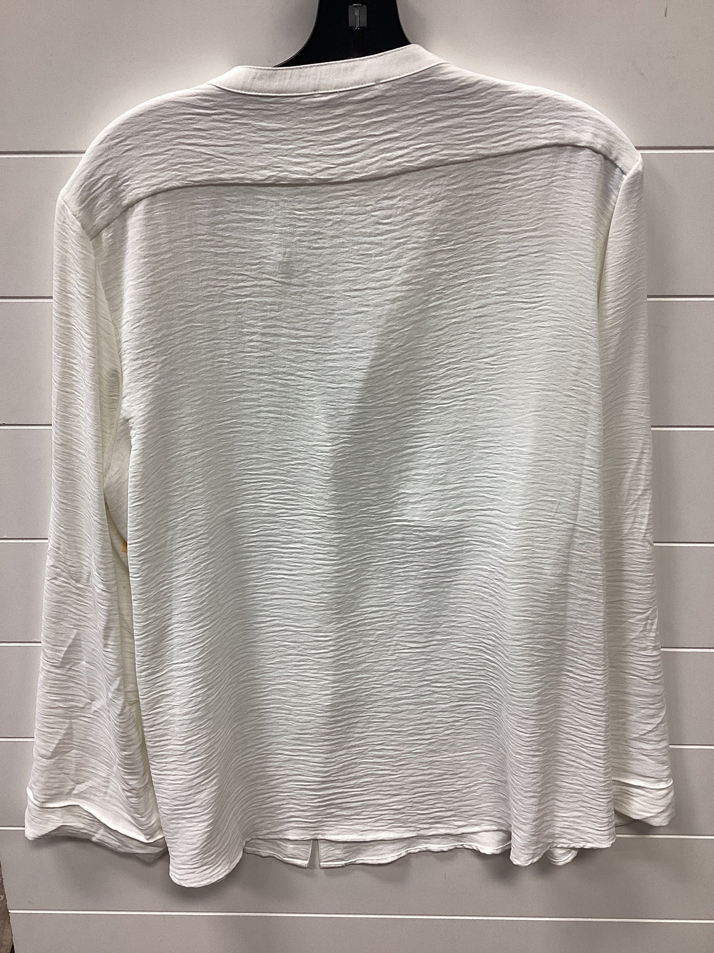 Blouse Ls By Calvin Klein In White, Size:Xl