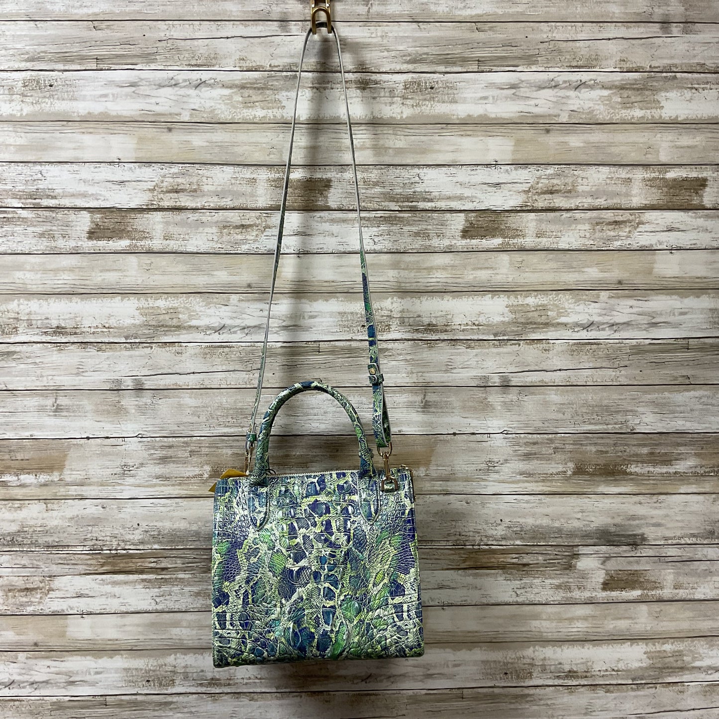 Handbag Designer By Brahmin In Snakeskin Print, Size:Medium