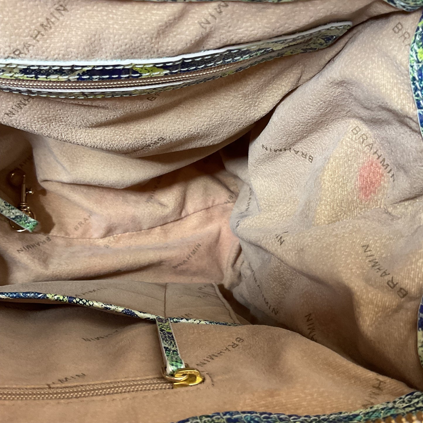 Handbag Designer By Brahmin In Snakeskin Print, Size:Medium