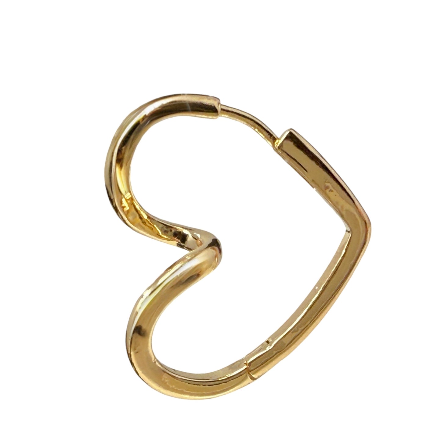 Gold Tone Heart Hoop Earrings