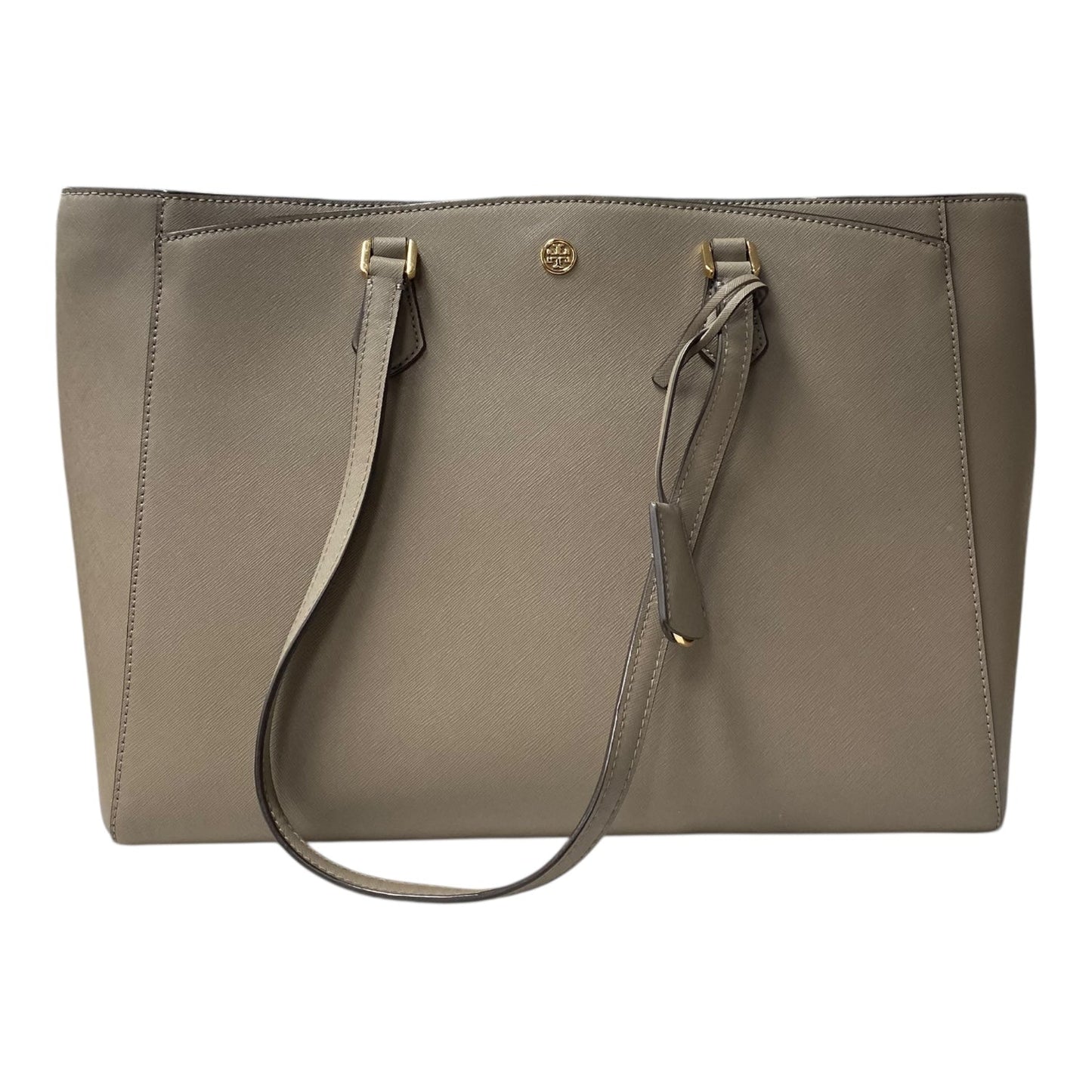 Handbag Designer By Tory Burch In Taupe, Size:Large
