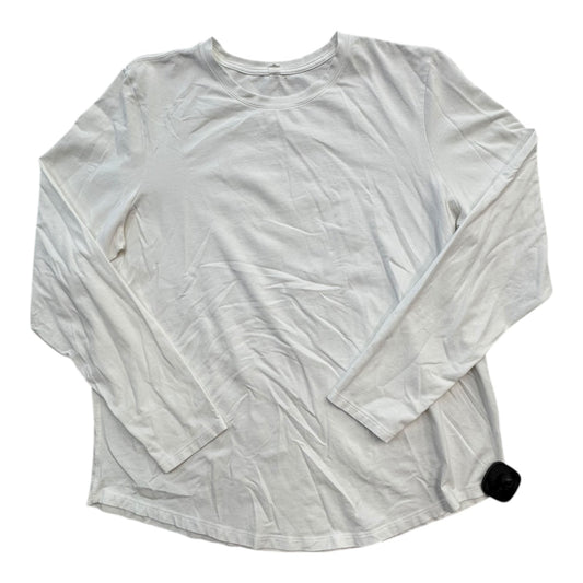 Athletic Top Ls Crewneck By Lululemon In White, Size:14