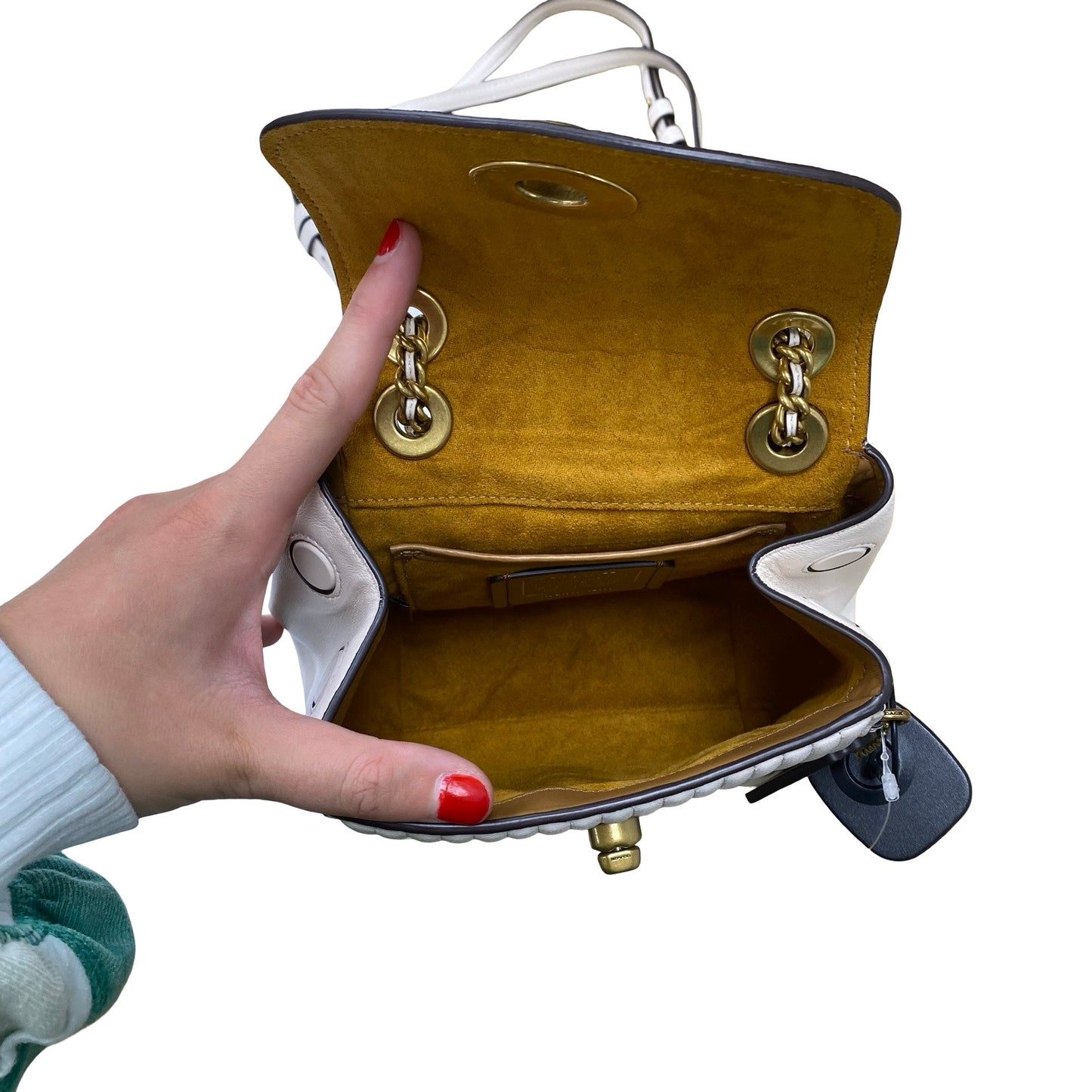 Backpack Designer By Coach In Cream, Size:Small