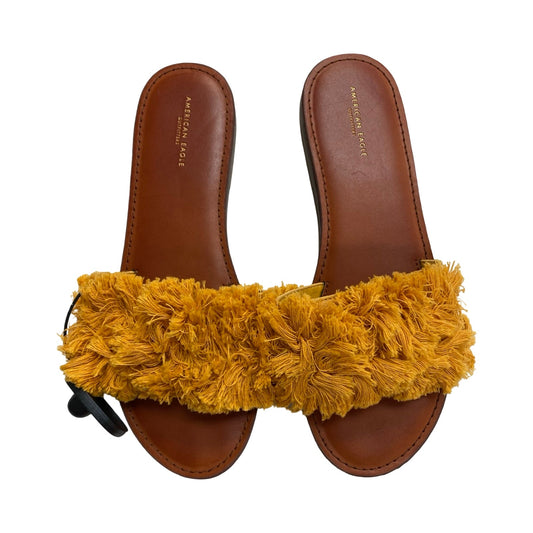 Sandals Flats By American Eagle In Brown & Yellow, Size:9