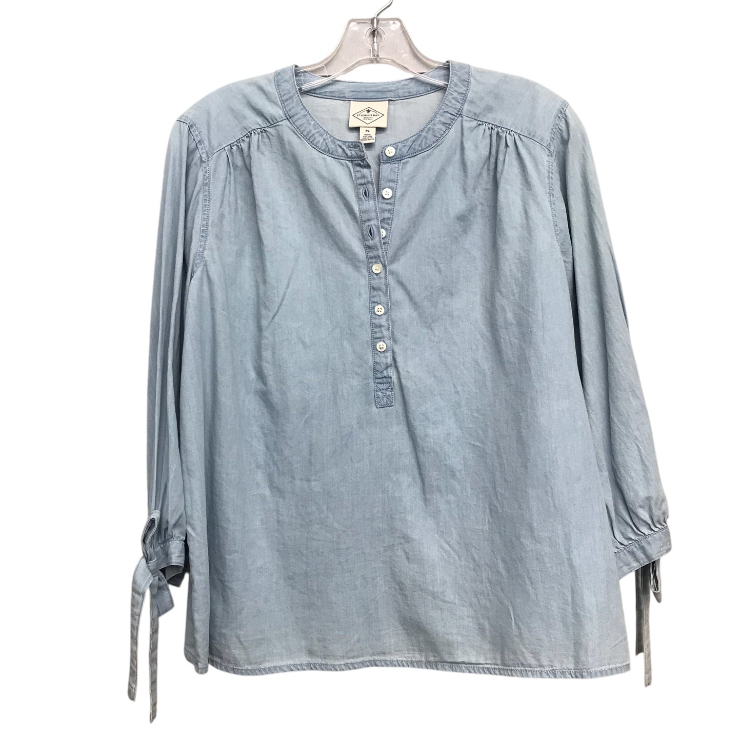 Top Ls By St Johns Bay In Blue Denim, Size:Lp