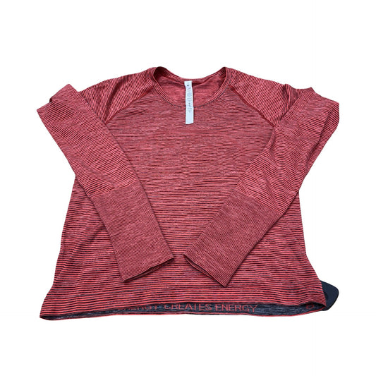 Athletic Top Ls Crewneck By Lululemon In Grey & Red, Size:8
