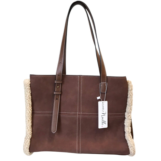 Handbag By Simply Noelle In Brown & Tan, Size:Medium