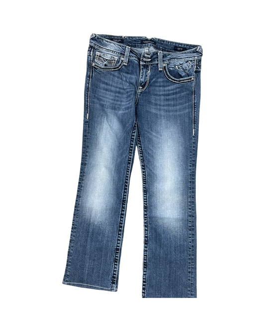 Jeans Boot Cut By Vigoss In Blue Denim, Size:14