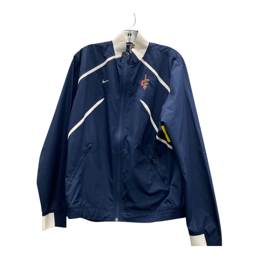 Athletic Jacket By Nike In Blue, Size:L