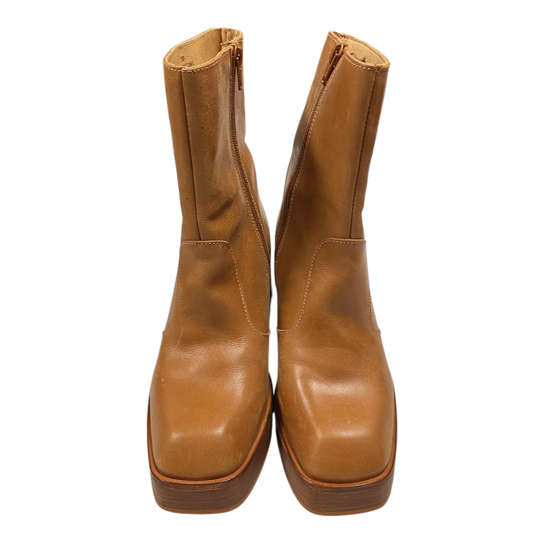 Boots Ankle Heels By Free People In Brown, Size:7.5