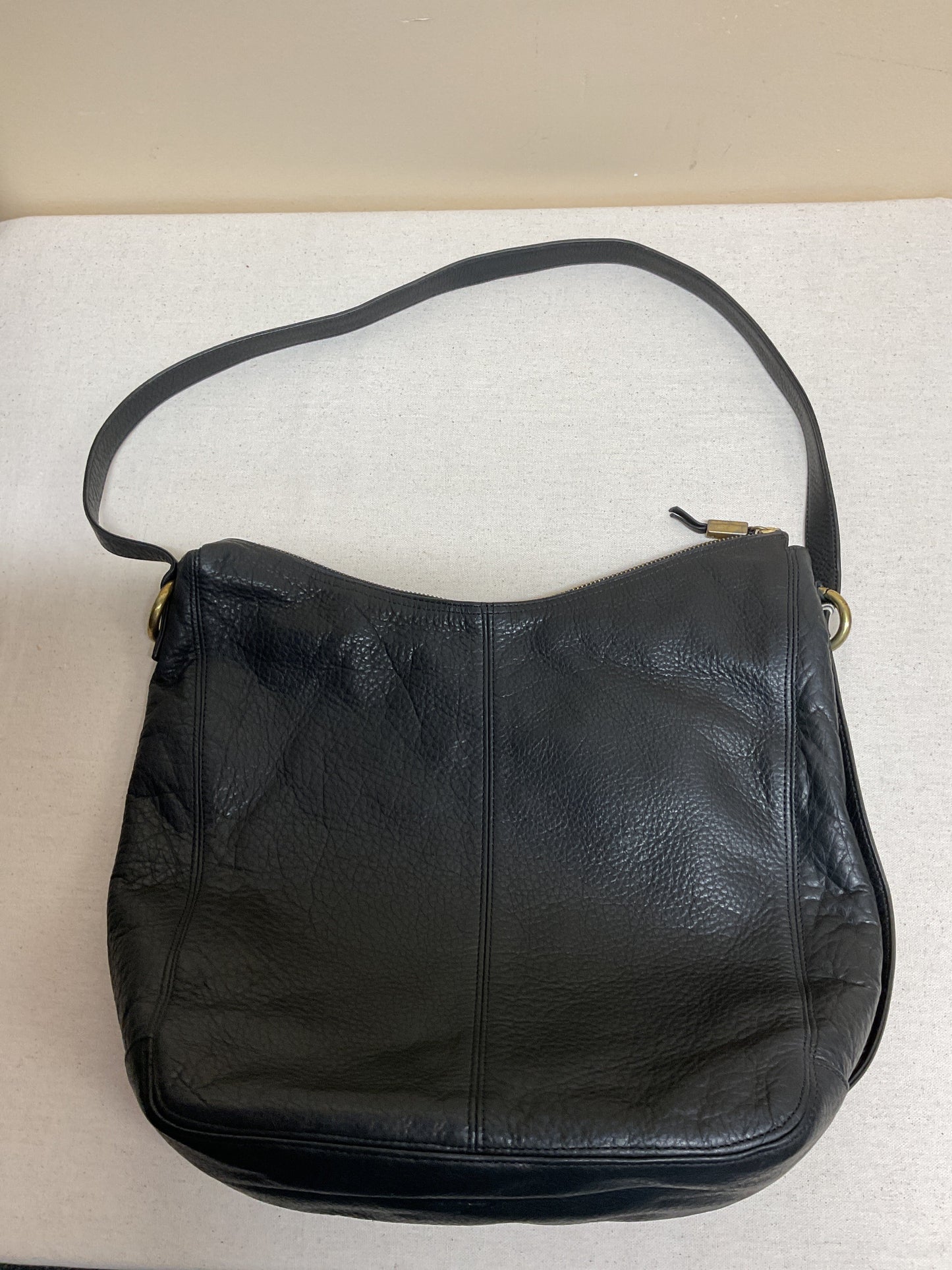 Handbag Leather By Stone Mountain In Black, Size:Large