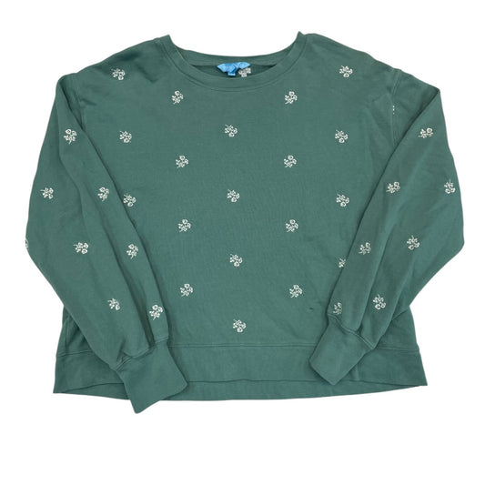 Sweatshirt Crewneck By Draper James In Green & White, Size:L