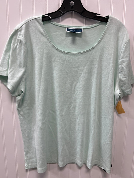 Top Ss Basic By Karen Scott In Teal, Size:Xxl