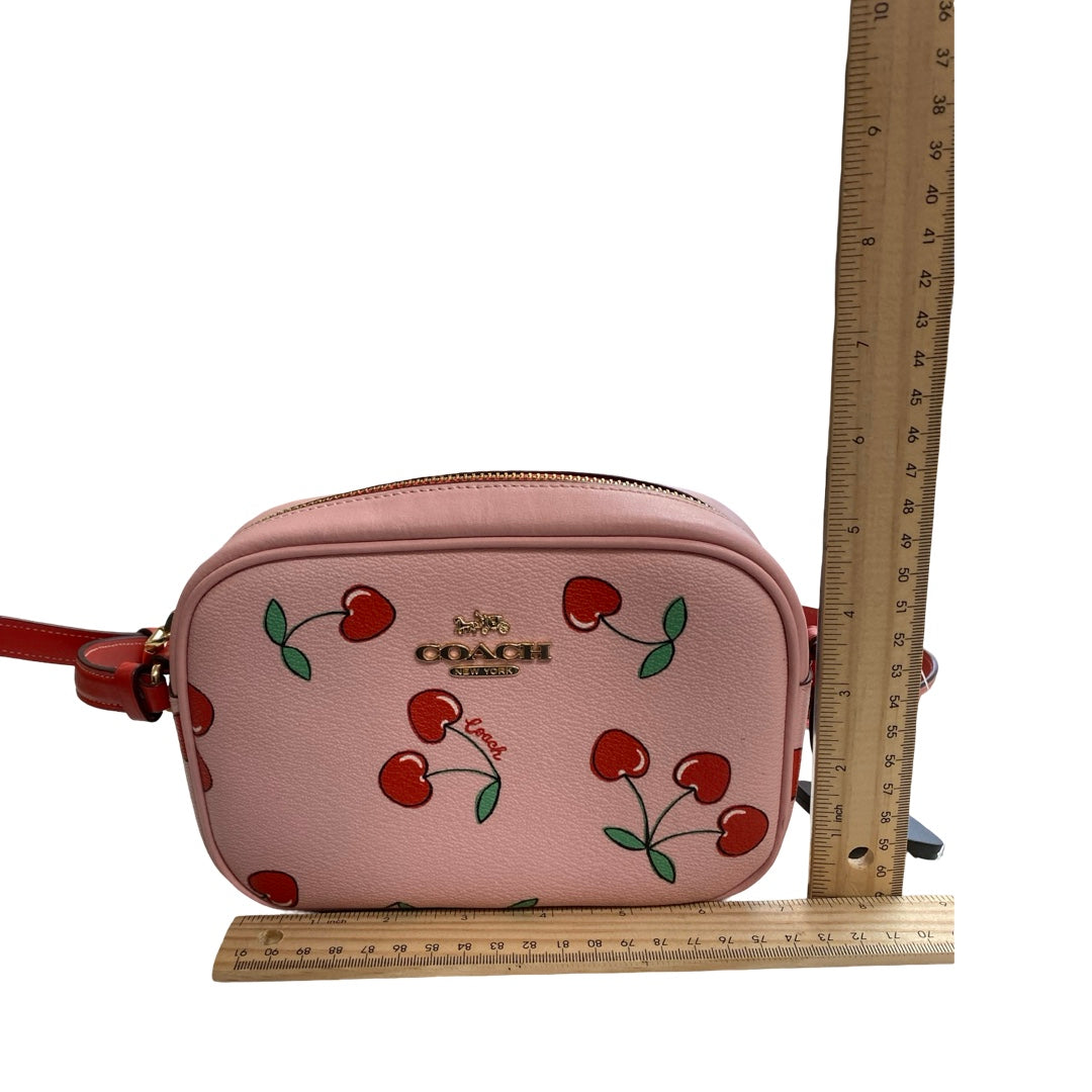 Handbag Designer By Coach In Pink & Red, Size:Small