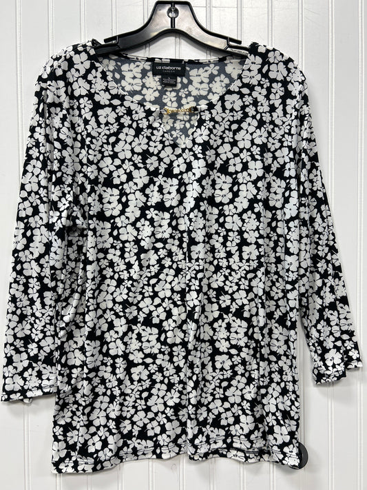 Top Ls By Liz Claiborne In Black & White, Size:L