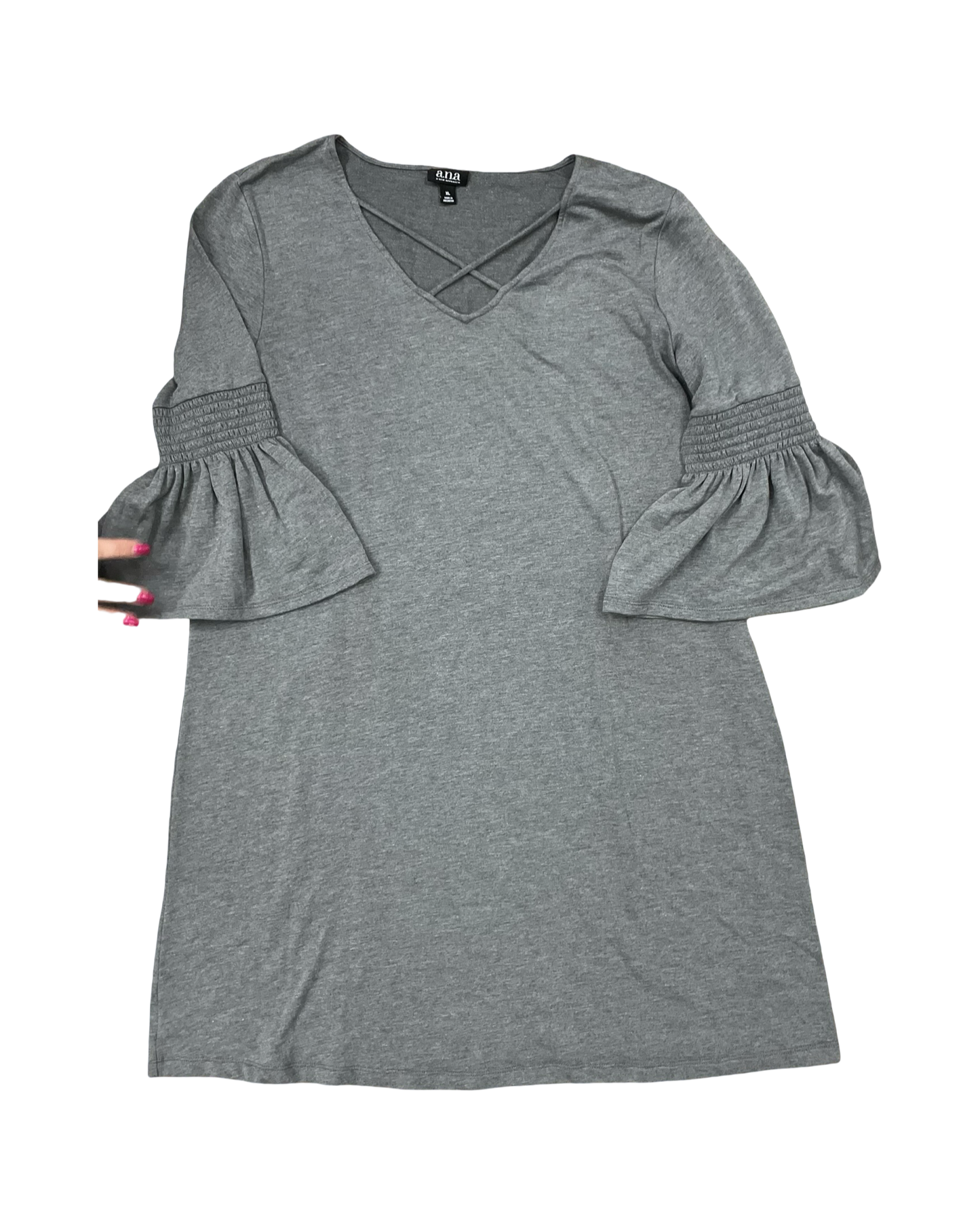 Dress Casual Midi By Ana In Grey, Size:Xl