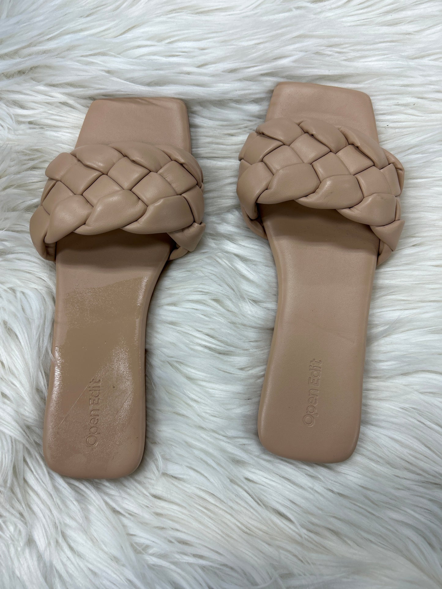 Sandals Flats By Open Edit In Tan, Size:8