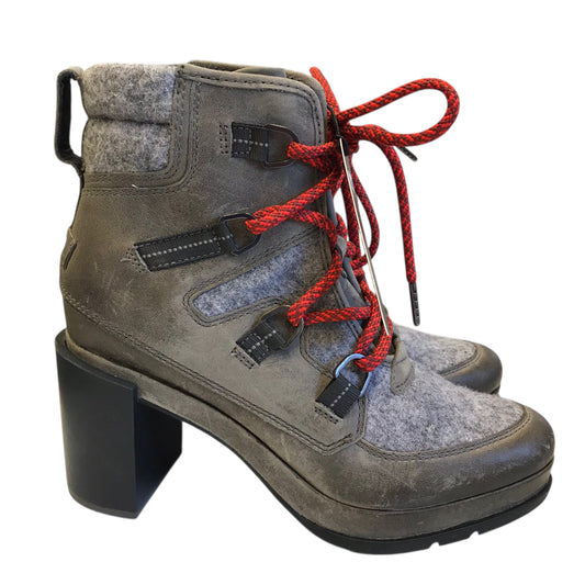 Boots Ankle Heels By Sorel In Taupe, Size:8.5