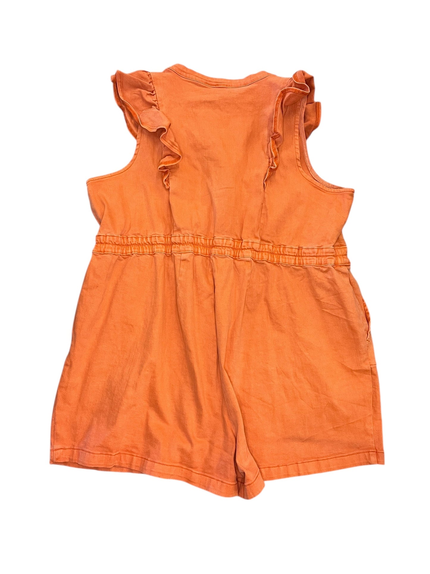 Romper By Eloquii In Orange Denim, Size:3X