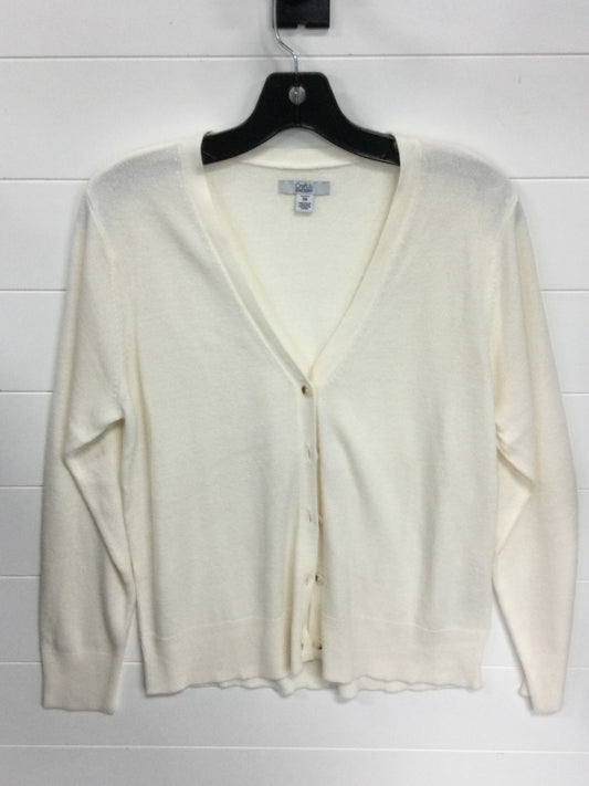 Cardigan By Croft And Barrow In Cream, Size:Mp